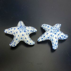 Andrea By Sadek Porcelain Blue Fish Net Starfish Salt And Pepper shaker set